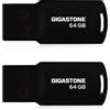 Gigastone Chiavetta USB 64 GB Set da 2, V70 USB 2.0 Memorizzazione dei dati Serie, design portachiavi, compatibile con interfaccia USB 2.0