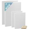 HEFTMAN Tele per Pittura Acrilica e Pittura a Olio, Tela per Dipingere, 100% Cotone, Triple Primed - Set di 4 Tele per Dipingere 30x40 cm e 20x30 cm