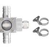 MiOYOOW Contatore di bolla di CO2, atomizzatore diffusore di CO2 in lega di alluminio reattore diffusore di CO2 per acquario resistente alla corrosione con finestra visiva per tubi da 12/16 mm