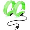 Ainiv 2Pz LED Bracciale di Ricarica USB, Fascia da Braccio A LED, 3 modalità di Illuminazione, Luci Braccialetti Sportivi Luminosi Adatto per Ciclismo, Jogging, Escursionismo,Running, Verde