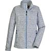 killtec Girl's Giacca in pile lavorata a maglia/giacca in pile con collo alto KOS 201 GRLS KNTFLC JCKT, light steel blue, 128, 39098-000