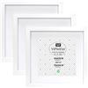 YiPinYin Set di 3 cornici portafoto quadrate bianche da 20 x 20 cm, con passepartout per cornici Garllery da 15,2 x 15,2 cm, confezione da 3 cornici portafoto da 20 x 20 cm, con finestra in Perspex per