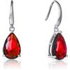 Namana Orecchini Pendenti Donna in Argento 925 con Pietre Rosse - A Goccia per Donna e Ragazza, Rosso Rubino - Confezione Regalo Inclusa