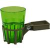 Angerer Porta Bevande per Dondolo con Tubo Quadrato Champagne, Bicchiere Verde