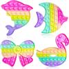 Yeefunjoy 4 Pezzi Pop Bubble Fidget It Toy Set, Delfini, Pesci coralli, Cigni,Archi Giocattoli Sensory Push, Gioco Antistress Rilassante per Adulti e Bambini, Bomboniere per Feste Regali di Compleanno