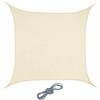 Relaxdays Tenda Parasole per Esterni Quadrata, in Tessuto PES, Anti UV, Terrazza, Giardino, Misura: 3 x 3 Metri, Beige