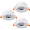 Eglo Calonge - Set di 3 faretti a LED da incasso, punto luce con plafoniera rotonda, illuminazione per controsoffitto, faretto da soffitto in plastica, bianco, diametro 7 cm
