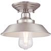 Westinghouse Lighting 63700 - Apparecchiatura da soffitto Iron Hill per montaggio semi-rasente da interno da 22 cm a una luce, finitura di nichel spazzolato