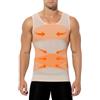 Casey Kevin Compressione Uomo Shapewear Canotta Contenitiva Snellente Intimo Modellante Dimagrante Fascia Pancia Sportivo Fitness Canottiera Canottiere Intimo Elasticizzato, Colore della Pelle, L