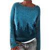 yiouyisheng Maglione norvegese da donna, maglione invernale a maglia, maglione norvegese, elegante, a maniche lunghe, 01-blu, L