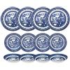 Churchill Salice Blu cena piatti piatti di insalata e Coupe vaschette 12 Set Piece Dinnerware Set 12 pezzi