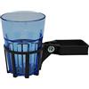 Angerer Porta Bevande per Dondolo con Tubo Quadrato Grigio, Bicchiere Blu
