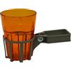 Angerer Porta Bevande per Dondolo con Tubo Quadrato Champagne, Bicchiere Arancione