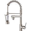 FORIOUS Rubinetto Lavabo Cucina, Miscelatore Cucina in Acciaio Inossidabile, Due Maniglie, Rotazione a 360°e Doppio Spruzzo