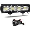 Willpower Barra LED 30cm 12 Pollici 240W Fari LED 12V 24V Combo Fascio Spot e Inondazione Faretti LED Faro da Lavoro LED Barra Luci LED per Fuoristrada Auto Trattore Camion 4x4 Barca ATV con Cablaggio