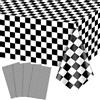 PIXHOTUL 4 Pezzi Tovaglie Per Auto Da Corsa, Tovaglia Con Bandiera A Scacchi Bianca E Nera Auto Da Corsa Per Bambini, Festa A Tema Auto, Due Decorazioni Veloci Per Feste Di Compleanno 130 X 220cm