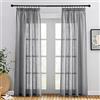 PONY DANCE Tende Soggiorno Semitrasparenti con Effetto Lino Tende Camera da Letto Decorazioni Curtains Cameretta Bambini con Fettuccia 2 Pezzi L 140 x A 220 CM, Grigio Scuro