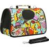 Treer Borsa per Trasporto Gatti Piccoli da Passeggio, Pieghevole Trasportino Cane Trasportino Morbido, Aereo Borsa per Animali Domestici Viaggio, Borsa A Tracolla (M,Stile di Strada)