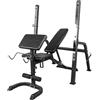 GORILLA SPORTS® Panca Palestra con Porta Bilanciere - Regolabile, Pieghevole, Multifunzione, Piana, Arm Curl, Max 280kg, Bianco/Nero - Panca Pesi per Palestra Casa, Fitness