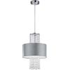 Reality Leuchten R30481089 - Lampadario King con paralume in acrilico trasparente, colore: Argento 1 x E27.