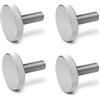 Ganter Normelemente | Viti a testa zigrinata piatte | Viti a testa zigrinata (forma bassa) | DIN 653-M5-25-NI | 4 pezzi | acciaio inossidabile | Filettatura: M5 x 25