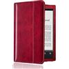 Achard Custodia per Sony PRS-T2 Cover per eReader da 6 pollici, sottile, leggera, in pelle PU con funzione di accensione e spegnimento automatico, per custodie Sony PRS-T2 (rosso)