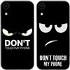 Generic Cover posteriore in silicone TPU con stampa Don't Touch My Phone per Apple iPhone (iPhone XR), 2 pezzi