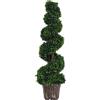 Outsunny Pianta Artificiale Bosso a Spirale (Ф32cm x 120cm), Verde Decorativo per Interni ed Esterni, con Vaso Incluso|Aosom
