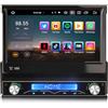 GONFEN 8-Core Android 13 Autoradio 1 Din GPS Navigatore con Schermo Motorizzato Wireless Carplay Android Auto Bluetooth WiFi DSP DAB+ RDS OBD2 TPMS 4GB RAM+64GB ROM