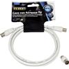 GBC Cavo antenna tv spina/presa bianco 1,5m + adattatore spina/spina