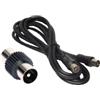 GBC Cavo antenna tv spina/presa nero 5m + adattatore spina/spina