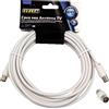 GBC Cavo antenna tv spina/presa bianco 5m + adattatore spina/spina