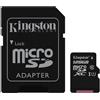KINGSTON Scheda di memoria 128 GB KINGSTON Velocità UHS-I di Classe 10 con Adattore SD