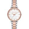 Michael Kors Orologio Quarzo Donna, misura cassa 38.00mm con quadrante Argento Analogico e cinturino Two-Tone Rose in Cinturino in metallo MK4667