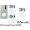 Comelit Kit videocitofono trifamiliare comelit VIVAVOCE 3 famiglie 2 fili 8461V