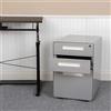 Flash Furniture Wren - Armadietto ergonomico a 3 cassetti, con meccanismo anti-ribaltamento, cassetto sospeso, per vassoi a destra e lettere, colore: Grigio