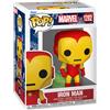 Funko Pop! Marvel: Holiday - Iron Man con Borsa - Figura in Vinile con Testa Oscillante 9,5 Cm da Collezione per Bambini da 3 Anni - 72188
