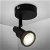 B.K.Licht Lampada da parete LED orientabile, incl. lampadina GU10 4,8W 400lm, IP44, faretto per bagno da soffitto o muro
