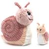 Les Déglingos - PTITPOTOS - Speedou la Lumaca Mamma Baby - Peluche morbido - ideale regalo nascita - rosa - 22 cm