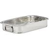 Relaxdays Teglia da Forno con Griglia, M, Pirofila in Acciaio Inox, Rostiera, Casseruola, Lavabile in Lavastoviglie, Color Argento