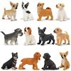 TOYMANY Set di 12 mini statuette di animali per cani, realistiche, in plastica, mini cuccioli, per Natale, per cupcake, regalo di compleanno per bambini