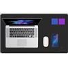 K KNODEL Tappetino Scrivania, Sottomano Scrivania, Pelle PVC Tappetino Scrivania per Laptop, Copri Scrivania, Doppia Facciata (60cm x 35cm, nero/nero)