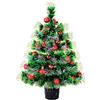 MA3TY Mini albero di Natale in fibra ottica, da 55,9 cm, con illuminazione integrata, base e palline, per decorare la casa, la cucina, il tavolo
