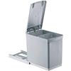 PYRAMIS Pattumiera, plastica, grigia, 2 x 7,5 litri || larghezza mobile da 30 cm