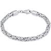 Kuzzoi Bracciale da uomo, in argento Sterling 925, realizzato a mano, con catena bizantina (5 mm) e bracciale da uomo, 26,3 g, 0202492422