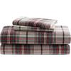 Eddie Bauer Sheet Set di Biancheria da Letto in Flanella di Cotone, Spazzolato per Una Maggiore Morbidezza, Accogliente Decorazione per la casa, Montlake Plaid, Coppia