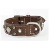Leopet Collare vitello effetto bufalo strass swarovski marrone cm 3,0x40