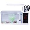Hongzer Fish Tank, mini acquario multifunzionale del fish tank di USB con la luce LED di funzione dell'orologio(bianca)