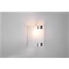 Trio Lighting PURA APPLIQUE VETRO QUADRATA GANCI METALLO ACCIAIO 20X20CM 1 LUCE ATTACCO E27