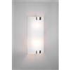 Trio Lighting PURA APPLIQUE VETRO RETTANGOLARE GANCI METALLO ACCIAIO L.20 X H.40CM 2 LUCI ATTACCO E27